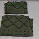 Andency Olive Green Tufted Comforter Set King(104x90Inch), 3 Pieces Boho Textured Farmhouse Bed, Soft Microfiber Down Alternative Geometric Bed Set with 2 Pillowcases