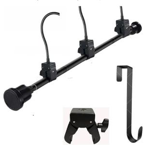 94 Inches Front door Garland hanger for Festival and Holiday Dcor No Nails or Screws Adjustable width Heavy-Duty Christmas Decoration Holder for Wreath and Lights Rod + Hanger (Blk 31.5 - 94 In)