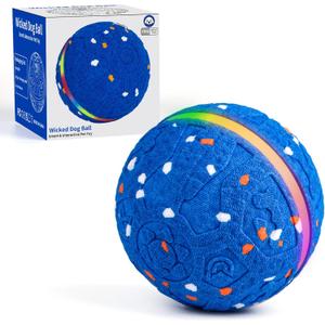 Interactive Dog Toys Dog Ball, Durable E-TPU Material,3 Play Modes with Colorful Lights, Automatic Moving, Bouncing and Rotating for Medium and Large Dogs Indoor & Outdoor (Blue)