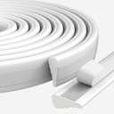 16.4 Ft Weather Stripping Seal Strip for Doors/Windows,Soundproofing Window Insulation Draft Stopper for Winter, Selfadhesive Foam Weather Strip for Door Frame,Door Gap Filler Noise Blocker(White)