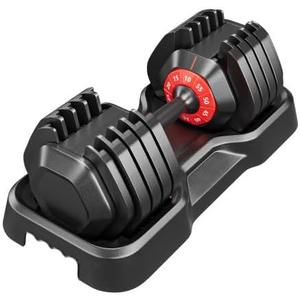 Adjustable 10-in-1 Black Dumbbell Set for Full Body Workout & Fitness, Fast Adjust by Turning Handle - Perfect Home Gym Equipment