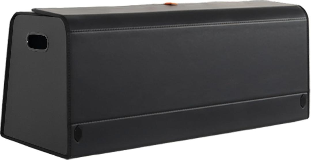 XDV Trunk Organizers, Car Organizers, Storage Solutions, and Car Storage Organizers for SUVs, Sedans, Back Seats, and Luxury Vehicles with Lid, Leather, Small, Large Car shoes box (Plain Black, XXL)