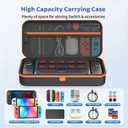 FASTSNAIL [Charge Inside Carrying Case for Nintendo Switch 2 2025 / Switch 1/ Switch OLED, PP Hard Shell Travel Case for Switch 2 Accessories, 9 Game Card Slots, for Sega Master System Games