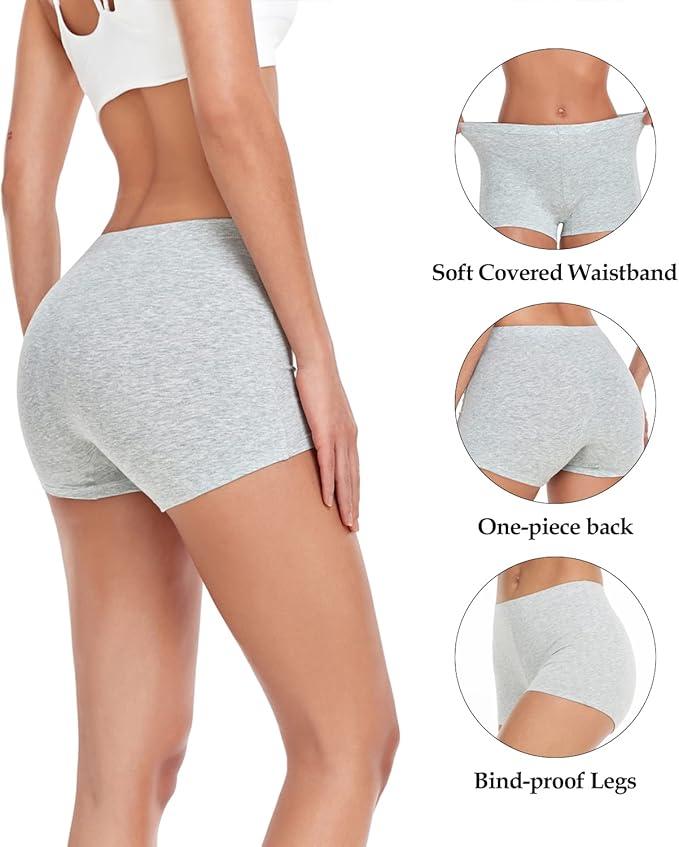 wirarpa Women's Boyshorts Panties Cotton Boxer Briefs for Ladies Underwear Shorts with Cotton Crotch 3 Pack, M
