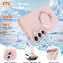 Liquid Silicone Case for Samsung Galaxy S25 with Magnetic Stand, Mil-Grade Drop Shockproof, Full Camera Protection Anti-Scratch Microfiber Lining Silicone Phone case, Pink