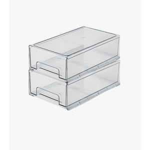 Desktop Pull-out Bathroom Storage Box Pillbox Storage Rack Medicine Multi-layer DIY Stackable Transparent Visual Make-up Box(2Trans WL)