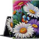 BPQOJB for Kindle Fire HD 10 Tablet Case 7th/9th Generation 2017/2019 Release 10.1 inch with Adjustable Stand & Auto Wake/Sleep Feature Smart Protect Cover Case - Butterfly Flower