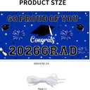 3 x Graduation Decorations 2026 Blue Graduation Banner 66.1" x 33.8" Graduation Backdrop Congrats Grad Banner for Outdoor Indoor High School College Class of 2026 Graduation Party Decorations Supplies