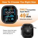 YIJDACASE [Metal Armor] Waterproof Case for Apple Watch Ultra 3/2/1 49mm, Military-Grade Shockproof Bumper Built-in Glass Screen Protector, 360 Full Protective Anti-Crack Cover for Sport, Black