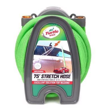 Turtle Wax 75' Expandable Garden Hose: 75 ft Kink-Resistant Stretch Water Hose, 5/8 Inch Diameter, Green