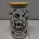 Dog Mama Gifts 16oz  Glass Cups with Lids Straws
