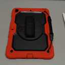 Timecity Case for iPad 9th/ 8th/ 7th Generation 10.2 inch - Heavy Duty Protective Cover with Screen Protector, Rotating Stand, Shoulder Strap & Pencil Holder | Kids-Friendly (Red)