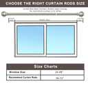 Nickel Brushed Window Curtain Rods 36 to 72 Inch, Adjustable Curtain Rod,Heavy Duty Window Rods,Thicken Sturdy Drapery Rods,Single Telescoping Decorative Curtain Rod for Window