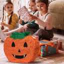 Halloween Pumpkin Pinata for Kids Birthday Party Fiestas Decorations Perfect for Halloween, Photo Prop, October Birthday, Funny and Spooky Games(17"x13"x3.7")