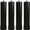 11 Inch Metal Adjustable Bed Base Frame Leg Replacement Heavy Duty Extra Height Leg Compatible with 93% of Frameworks Such as M8 M10 Thread (Set of 4) (11'' compatible, 4pcs-black)