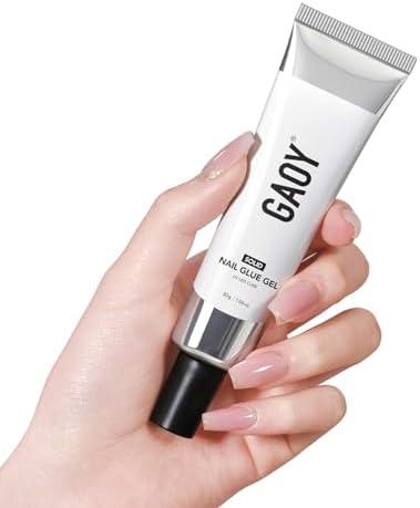 GAOY Solid Nail Glue Gel for Nail Tips, 30g Strong Solid Glue for Press Ons, Fake and Acrylic Tips, UV Light Cure