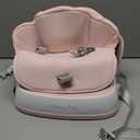 Dream On Me Cozy Pod Booster Seat with Removable Cover in Gray, Booster Seat for Kitchen Chair Includes a 3-Point Safety Harness with 2 Belts for Safety, Foldable & Easy to Carry (Pink)