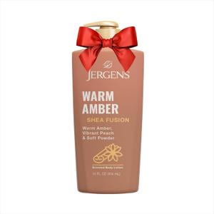 Jergens Shea Fusion Warm Amber Body Lotion, Moisturizer with Shea Butter & Vitamin E, 14 Fl Oz
