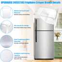 [2 PACK] Upgraded 240337103 Refrigerator Crisper Drawers Bins Compatible with Frigidaire Drawer Replacement 240337102 Kenmore Refrigerator Drawer,Frigidaire Crisper Drawer Replacement Fridge Drawer