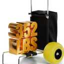 PYY Beach Cart with 13" Big Balloon Wheels for Sand - 352LBS Loading Capacity, Lightweight Folding Aluminum Beach Dolly Wagon Trolley Buggy with 15"*23" Large Cargo Deck, 33"-51.6" Adjustable Handle