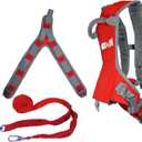 MDXONE Kids SKI Trainer Child SKI Harness with Absorb bungees 9' Rope and Removable seat Harness (Fire Red)