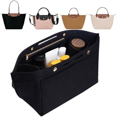ETTP Purse Organizer Insert for LE PLIAGE Top Handle (Black, Medium) ETTP Purse Organizer Insert for LE PLIAGE Top Handle (Black, Medium)