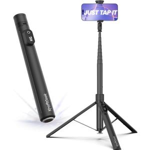 Automatic Tripod for iPhone, 66" Phone Tripod Selfie Stick for Cell Phone, Tripod Stand with Remote for Video Recording, Black