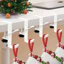 Guojanfon Garland and Stocking Mantel Holders with 2 Hooks, Mantel Hanger for Garland, 2 in 1 Mantel Garland and Stocking Hangers Heavy Duty, Fireplace Garland Hanger for Christmas & Xmas Decoration