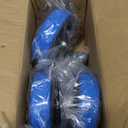 5 Inch Caster Wheels, Casters Set of 4 Heavy Duty with Brake, Safety Dual Locking Casters, No Noise Wheels with Polyurethane Foam, Load 2400LBS (Two Hardware Kits Included)