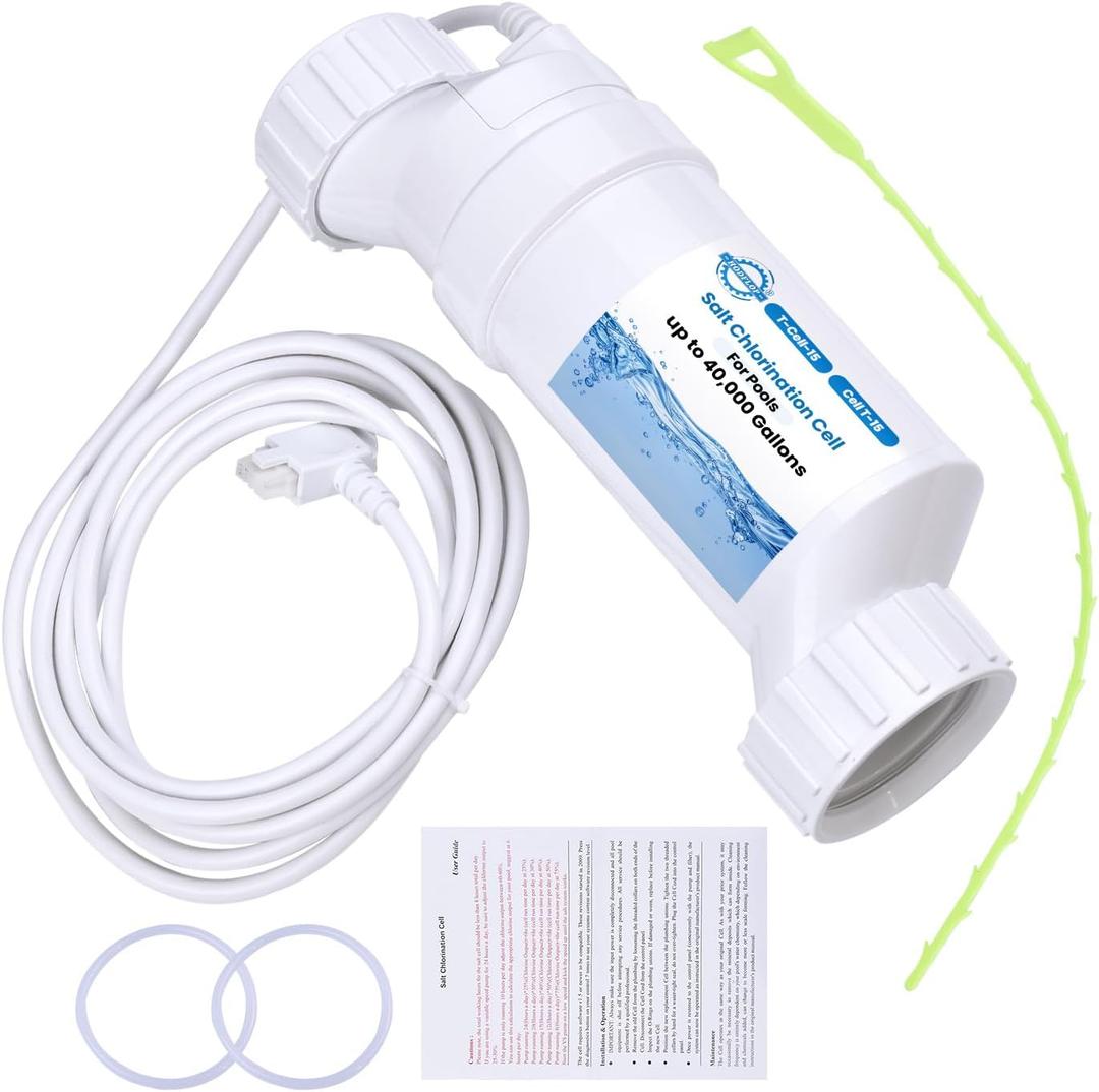 W3T-CELL-15 Salt ChIorination Cell up to 40,000 Gallons Pool Compatible with Hayward TurboCell T-15 Salt Cell for In-Ground Swimming Pools T-Cell-15, T-CELL-15-SWP, T-Cell 15, Cell T-15