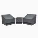 Loriano Patio Furniture Covers Set, 3 Piece Outdoor Furniture Cover Waterproof, 600D Heavy Duty Lawn Furniture Covers Set Grey