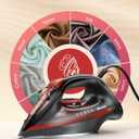 Steam Iron for Clothes, 3-Way Auto Shutoff, Ceramic-Coated Soleplate with Burst Steam, Anti-Drip and Anti-Calc, Self-Cleaning, 1500W Powerful for Home Use Dark Red