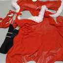 Avidlove Lingerie for Women Christmas Babydoll Lingeries Mesh Santa Belts Outfit Hooded V Neck Chemise Set Sexy Sleepwear (Red) XL