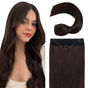 Invisible Wire Hair Extensions Real Human Hair 12 Inch Dark Brown Halo Hair Extensions with Clips Hidden Wire Extensions Adjustable Fish Line Hair Extensions For Women 70g,#02 Dark Brown Invisible Wire Hair Extensions Real Human Hair 12 Inch Dark Brown Halo Hair Extensions with Clips Hidden Wire Extensions Adjustable Fish Line Hair Extensions For Women 70g,#02 Dark Brown