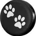 Foruidea Paw Print Spare Tire Cover Dust-Proof Wheel Tire Cover Fit Trailer, RV, SUV and Many Vehicle 15 Inch (15"for diameter 27"-29")