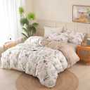 OAITE Duvet Cover Twin Size - 100% Cotton Comforter Cover Floral Duvet Cover Sets 3-PC, Breathable Duvet Cover with Zipper Closure & Corner Ties