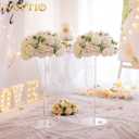 NUPTIO Flower Ball Arrangement Bouquet - 2 Pcs 15.7 inch Diameter White Fake Flowers Roses Balls for Centerpieces Tables - Artificial Rose Arrangements for Wedding Centerpiece Table Decorations