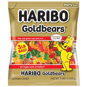 HARIBO Goldbears Fruity Gummy Candy, 3 lb. Bag (Pack of 4) (EXP 03/31/27)