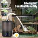 Gerrii Reptile Fogger Humidifiers with Humidity Control, Top Fill Reptile Mister with Smart Touch LED Display, 3 Mist Levels, Auto Shut off, Extendable Hose for Crested Gecko Frog Terrarium
