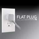 GE 3-Outlet Power Strip Extension Cord with Multiple Outlets 6 Inch Braided Short Cord Extension Cord Grounded Flat Plug ETL Listed Gray 53199