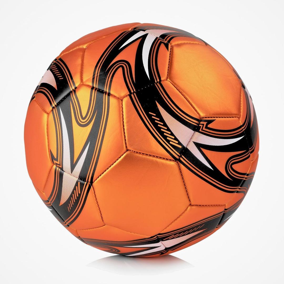 Western Star Soccer Ball Size 3 & Size 4 & Size 5 - Official Match Weight - 6 Designs - Youth & Adult Soccer Players - Attractive and Durable Design - Match Grade Soccer Ball (Amber Orange)