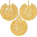 Yookeer 3 Pieces Islamic Wall Decor Muslim Gift Islamic Wall Art for Living Room Calligraphy Indoor Wooden Muslim Decor for Home Bedroom(Gold)