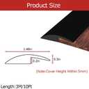 Carpet Floor Transition Strip 10Ft, Self-Adhesive Carpet to Tile Transition Edging Trim Suitable for Doorways Threshold, Cover Height Within 5mm Black