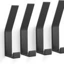 Coat Rack Hooks Wall Mounted, Black 4Packs, Bath Towel Rope Hooks for Kitchen, Door, Cabinet, Bathroom, Foyers, Hallways, and Bedrooms