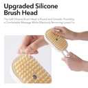 Soft 3-in-1 Silisone Spray Brush, Upgraded for Shedding, Cleaning and Spa Massage, Hair Removal, Best Water Steam Brush for indoor Long or Short Haired Cat and Dog (White, Handle)