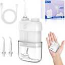 Portable Water Flosser for Travel, Mini Cordless Oral Irrigator with 3 Pulse Modes, Collapsible Water Tank, Long Battery Life & IPX7 Waterproof, Ideal for Home & Office