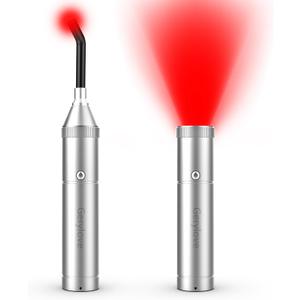 Red Light Therapy Device Rechargeable Infrared Light Wand for Body Pain Relief for Women Men Elders Dogs on Lips Mouth Nose Ear Hands Feet Knee Ankle Joint Muscle,Sliver