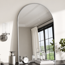 Garvee 26x38 Arched Mirror - Arch Wall Mirrors - Modern Silver Vanity Mirrors - Mirror with an Elegant Arch Metal Frame for Your Bathroom/Bedroom or Living Room