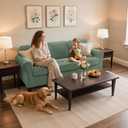 SUBRTEX 7 Pieces Stretch Sofa Slipcover Sets Couch Cover Sets Backrest Cushion Covers Furniture Protector Collection Set for Oversize Sofa Loveseat Chair Slip Covers(Large, Olive Drab)