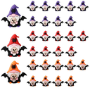 30pcs Mini Halloween Gnomes, 3 Colors PVC Material Quirky Themed Gnome Miniature Tiny Small Statues with Bat and Spider Element for Halloween Party Themed Party Decoration Hide and Seek Favors
